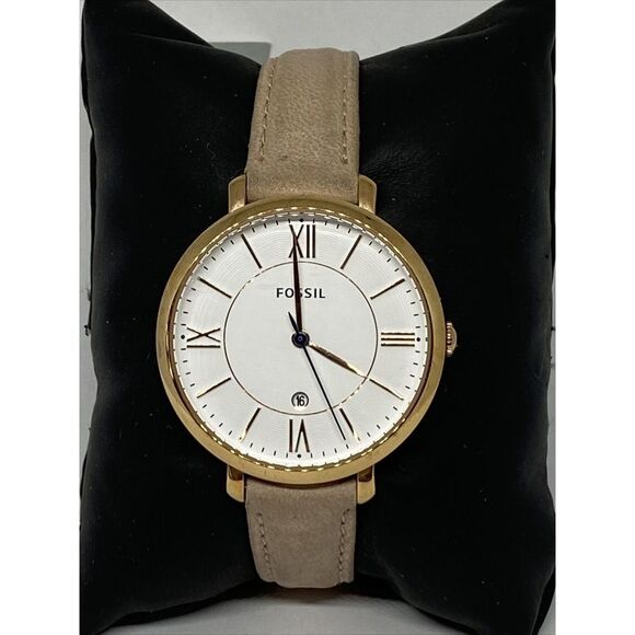 Fossil Jacqueline ES3988 Women's Blush Leather Analog Dial Quartz Watch XR471 - Picture 1 of 12